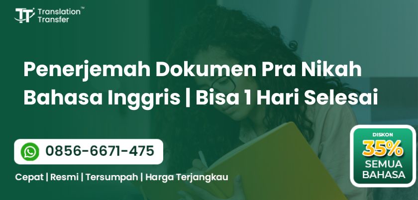 Penerjemah Dokumen Pra Nikah Bahasa Inggris