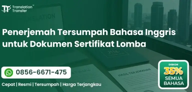 Penerjemah Tersumpah Bahasa Inggris untuk Dokumen Sertifikat Lomba