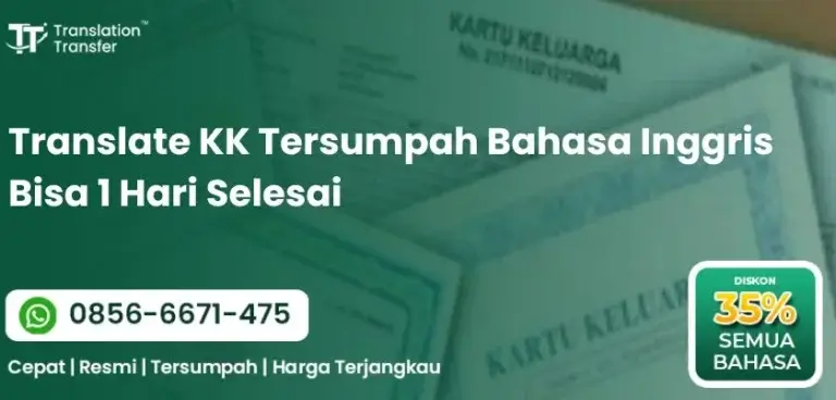 Translate KK Tersumpah Bahasa Inggris Bisa 1 Hari Selesai