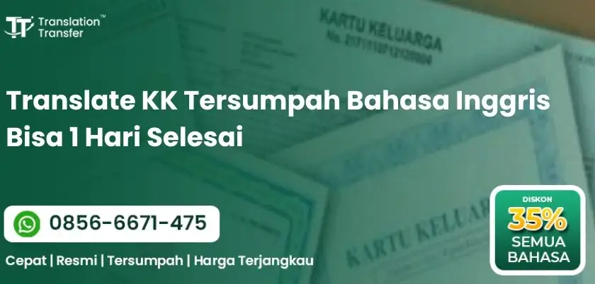 Translate KK Tersumpah Bahasa Inggris Bisa 1 Hari Selesai