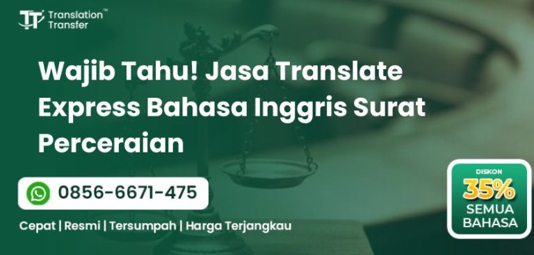Jasa Translate Express Bahasa Inggris Surat Perceraian