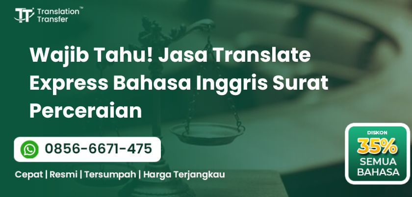 Jasa Translate Express Bahasa Inggris Surat Perceraian
