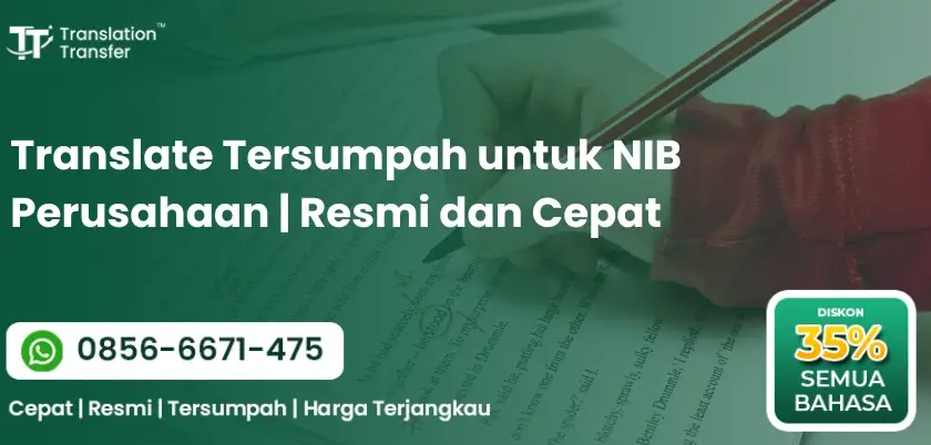 Translate Tersumpah untuk NIB Perusahaan