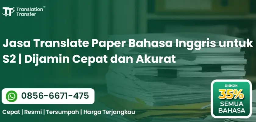 Jasa Translate Paper Bahasa Inggris untuk S2