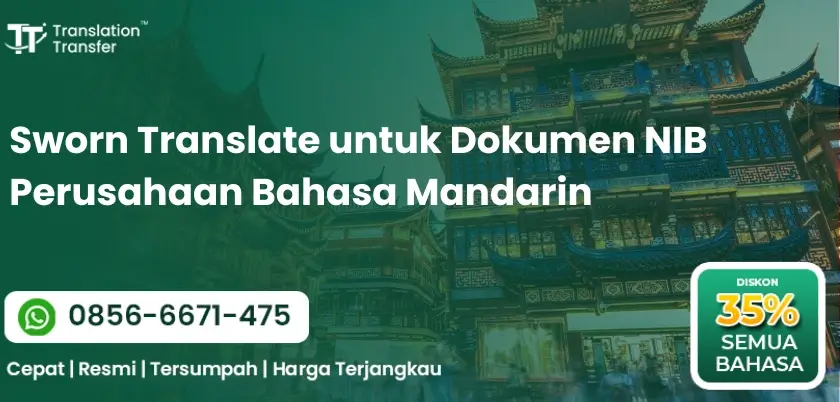 Sworn Translate untuk Dokumen NIB Perusahaan Bahasa Mandarin