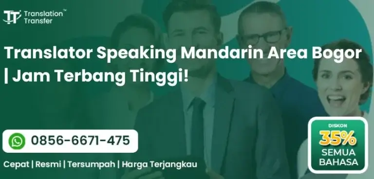 Translator Speaking Mandarin Area Bogor