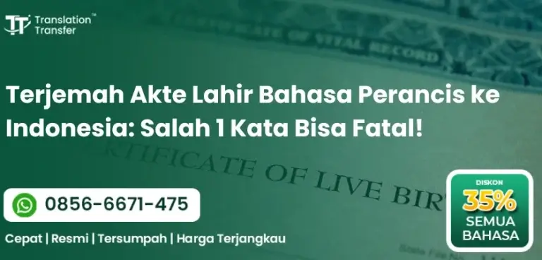 Terjemah Akte Lahir Bahasa Perancis ke Indonesia