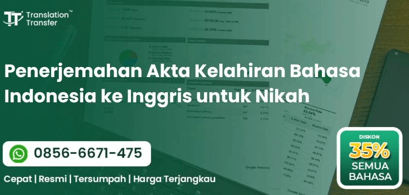 Akta Kelahiran Bahasa Indonesia ke Inggris untuk Nikah