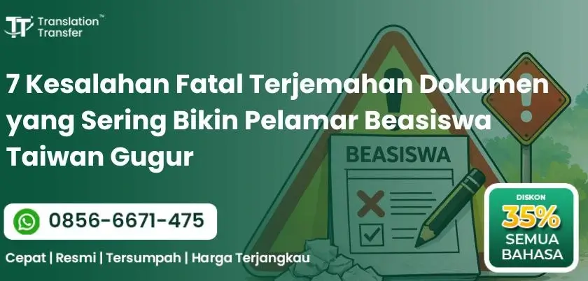 7 Kesalahan Fatal Terjemahan Dokumen yang Sering Bikin Pelamar Beasiswa Taiwan Gugur