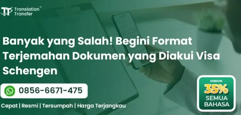 Format Terjemahan Dokumen yang Diakui Visa Schengen