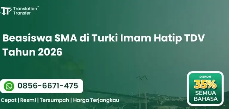 Beasiswa SMA di Turki Imam Hatip TDV Tahun 2026