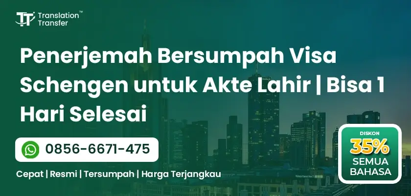 Penerjemah Bersumpah Visa Schengen untuk Akte Lahir | Bisa 1 Hari Selesai Oleh : Wahyu JM Penerjemah Bersumpah Visa Schengen untuk Akte Lahir | Bisa 1 Hari Selesai | Visa Schengen membuka akses ke 27 negara Eropa dalam satu visa, menjadikannya salah satu visa paling dicari oleh traveler Indonesia. Dalam proses aplikasi visa Schengen, salah satu dokumen penting yang seringkali diminta adalah akta kelahiran yang telah diterjemahkan ke bahasa Inggris atau bahasa negara tujuan oleh penerjemah bersumpah. Akta kelahiran diperlukan terutama untuk aplikasi visa keluarga, visa anak di bawah umur, atau sebagai dokumen pendukung untuk membuktikan hubungan keluarga. Dengan deadline appointment visa yang ketat dan slot yang terbatas, kecepatan penerjemahan menjadi sangat krusial. Layanan penerjemah bersumpah yang dapat menyelesaikan terjemahan akta lahir dalam 1 hari adalah solusi ideal untuk memastikan aplikasi visa Anda tidak tertunda. Mengapa Akta Lahir Diperlukan untuk Visa Schengen Visa untuk Anak atau Minor Anak di bawah 18 tahun yang mengajukan visa Schengen harus menyertakan akta kelahiran sebagai bukti identitas dan hubungan dengan orang tua atau wali yang menemani perjalanan. Family Reunion atau Dependent Visa Untuk visa reuni keluarga atau dependent visa, akta kelahiran diperlukan untuk membuktikan hubungan keluarga dengan sponsor atau family member yang sudah berada di negara Schengen. Bukti Hubungan Keluarga Ketika traveling bersama keluarga, kedutaan mungkin meminta akta kelahiran untuk memverifikasi hubungan keluarga, terutama jika nama keluarga berbeda atau ada keraguan tentang hubungan. Aplikasi Visa Jangka Panjang Untuk visa studi, kerja, atau long-stay visa, akta kelahiran seringkali menjadi bagian dari dokumen persyaratan untuk membuktikan identitas dan latar belakang pemohon. Persyaratan Terjemahan untuk Visa Schengen Harus oleh Penerjemah Bersumpah Kedutaan negara Schengen mensyaratkan terjemahan dilakukan oleh sworn translator atau penerjemah bersumpah yang terdaftar resmi. Terjemahan pribadi atau dari penerjemah biasa tidak akan diterima. Bahasa Terjemahan Tergantung negara Schengen yang dituju, akta kelahiran perlu diterjemahkan ke bahasa Inggris (yang paling universal diterima) atau bahasa negara tujuan seperti Prancis, Jerman, Spanyol, atau Italia. Legalisasi dan Stempel Terjemahan harus memiliki cap dan tanda tangan penerjemah bersumpah beserta nomor registrasi resmi dari Kementerian Hukum dan HAM Indonesia. Beberapa kedutaan juga meminta legalisasi dari Kementerian Luar Negeri. Format Dokumen Terjemahan harus dalam format yang rapi dan profesional, biasanya dalam bentuk hard copy yang dilampirkan dengan dokumen asli atau salinan resmi akta kelahiran. Proses 1 Hari Selesai Pagi: Submission Dokumen Kirim scan atau foto akta kelahiran ke penerjemah melalui WhatsApp atau email di pagi hari. Untuk layanan same-day, submission sebaiknya dilakukan sebelum jam 10 pagi agar penerjemah memiliki waktu kerja penuh. Siang: Penerjemahan Express Penerjemah akan memprioritaskan dokumen Anda dan melakukan penerjemahan dengan fokus penuh. Akta kelahiran relatif pendek (biasanya 1-2 halaman) sehingga dapat diselesaikan dalam beberapa jam oleh penerjemah berpengalaman. Sore: Quality Check dan Legalisasi Setelah penerjemahan selesai, dokumen melalui quality check cepat untuk memastikan akurasi nama, tanggal, dan informasi penting lainnya. Kemudian dokumen diberikan cap dan tanda tangan penerjemah bersumpah. Sore/Malam: Delivery atau Pickup Dokumen hasil terjemahan dapat diambil di kantor penerjemah pada sore hari atau dikirim melalui kurir same-day delivery jika Anda di Jakarta. Untuk luar kota, bisa dikirim via kurir overnight. Keuntungan Layanan 1 Hari Tidak Tertunda Appointment Dengan slot appointment visa Schengen yang terbatas dan jadwal yang ketat, layanan 1 hari memastikan Anda tidak melewatkan appointment karena dokumen belum siap. Fleksibilitas untuk Last-Minute Jika Anda baru menyadari memerlukan terjemahan akta kelahiran mendekati tanggal appointment, layanan 1 hari memberikan solusi emergency yang reliable. Mengurangi Stress Proses aplikasi visa sudah cukup stressful. Mengetahui terjemahan dapat selesai dalam 1 hari memberikan peace of mind dan memungkinkan Anda fokus pada persiapan dokumen lainnya. Kualitas Tetap Terjaga Meskipun cepat, penerjemah profesional tetap menjaga kualitas dan akurasi terjemahan karena mereka memiliki pengalaman dan sistem kerja yang efisien. Tips Memaksimalkan Layanan 1 Hari Hubungi Lebih Awal Meskipun layanan 1 hari, lebih baik hubungi penerjemah sebelumnya untuk mengkonfirmasi ketersediaan kapasitas mereka pada hari yang Anda butuhkan. Kirim Dokumen Pagi Hari Untuk memaksimalkan waktu kerja penerjemah, kirim dokumen se-pagi mungkin, idealnya sebelum jam 9-10 pagi. Dokumen yang Jelas Pastikan scan atau foto akta kelahiran Anda sangat jelas dan terbaca. Dokumen yang buram akan memperlambat proses karena penerjemah harus meminta dokumen yang lebih jelas. Informasi Lengkap Berikan informasi lengkap sejak awal seperti untuk kedutaan negara mana, bahasa apa yang diperlukan, dan apakah perlu legalisasi tambahan. Siap untuk Pembayaran Siapkan untuk melakukan pembayaran segera setelah konfirmasi agar penerjemah dapat langsung mulai bekerja tanpa menunggu proses administrasi. Koordinasi Delivery Jika memerlukan dokumen dikirim, koordinasikan alamat dan waktu delivery sejak awal untuk memastikan dokumen sampai tepat waktu. Dokumen Pendukung Lain yang Mungkin Perlu Diterjemahkan Kartu Keluarga Untuk aplikasi visa keluarga, Kartu Keluarga (KK) juga mungkin perlu diterjemahkan untuk menunjukkan struktur keluarga yang lengkap. Akta Nikah Jika traveling dengan pasangan, akta nikah yang diterjemahkan mungkin diperlukan untuk membuktikan hubungan pernikahan. Surat Izin Orang Tua Untuk anak yang traveling tanpa kedua orang tua atau hanya dengan salah satu orang tua, surat izin dari orang tua yang tidak ikut perlu diterjemahkan. Dokumen Sponsorship Jika ada sponsor untuk perjalanan, dokumen terkait sponsorship seperti surat jaminan atau bukti hubungan dengan sponsor mungkin perlu diterjemahkan. Legalisasi Tambahan untuk Schengen Legalisasi Kementerian Luar Negeri Beberapa kedutaan Schengen seperti Prancis atau Jerman mungkin meminta terjemahan dilegalisasi oleh Kementerian Luar Negeri Indonesia. Proses ini memakan waktu tambahan 2-3 hari. Apostille Untuk beberapa keperluan long-stay visa, dokumen mungkin perlu apostille dari Kementerian Luar Negeri sebagai bentuk legalisasi internasional. Verifikasi Persyaratan Spesifik Setiap kedutaan negara Schengen bisa memiliki persyaratan berbeda. Verifikasi dengan kedutaan atau VFS Global tentang apakah legalisasi tambahan diperlukan untuk terjemahan akta kelahiran. Memilih Penerjemah untuk Visa Schengen Pengalaman dengan Aplikasi Visa Pilih penerjemah yang memiliki pengalaman spesifik menerjemahkan dokumen untuk aplikasi visa Schengen. Mereka akan familiar dengan persyaratan dan format yang diharapkan kedutaan. Sertifikat Bersumpah Valid Verifikasi bahwa penerjemah memiliki sertifikat bersumpah yang valid dari Kementerian Hukum dan HAM dengan nomor registrasi yang dapat diverifikasi. Testimoni dari Aplikasi Visa Sukses Cari testimoni atau review dari klien yang berhasil mendapat visa Schengen dengan menggunakan terjemahan dari penerjemah tersebut. Responsif dan Komunikatif Untuk layanan 1 hari, responsivitas sangat penting. Pilih penerjemah yang cepat merespons inquiry dan memberikan update tentang progress. Garansi Revisi Pilih penyedia yang menawarkan revisi gratis jika ada kesalahan atau jika kedutaan meminta format berbeda. Kesimpulan Penerjemah bersumpah visa Schengen untuk akte lahir yang bisa 1 hari selesai adalah solusi ideal untuk memenuhi persyaratan aplikasi visa dengan timeline ketat. Dengan proses yang efisien, penerjemah berpengalaman, dan sistem kerja yang streamlined, terjemahan akta kelahiran dapat diselesaikan dalam waktu singkat tanpa mengorbankan kualitas dan akurasi. Layanan express ini memberikan fleksibilitas dan ketenangan pikiran dalam proses aplikasi visa Schengen yang sudah cukup kompleks. Pastikan Anda memilih penerjemah bersumpah yang terpercaya dengan pengalaman dalam dokumen visa untuk memaksimalkan peluang approval visa Schengen Anda.