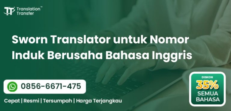 Sworn Translator untuk Nomor Induk Berusaha Bahasa Inggris