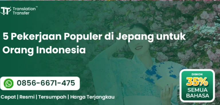 5 Pekerjaan Populer di Jepang untuk Orang Indonesia
