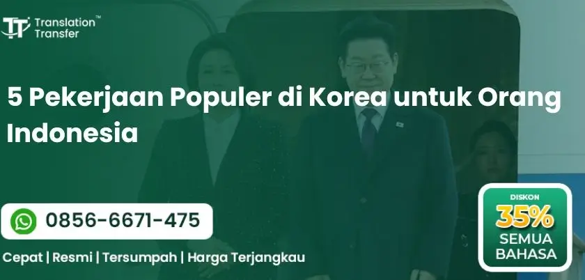 5 Pekerjaan Populer di Korea untuk Orang Indonesia