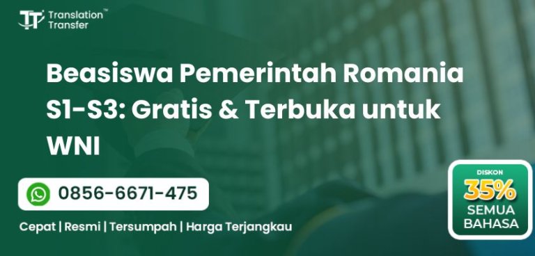 Beasiswa Pemerintah Romania S1–S3: Gratis & Terbuka untuk WNI