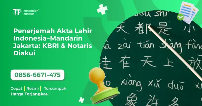 Penerjemah Akta Lahir Indonesia–Mandarin Jakarta: KBRI & Notaris Diakui