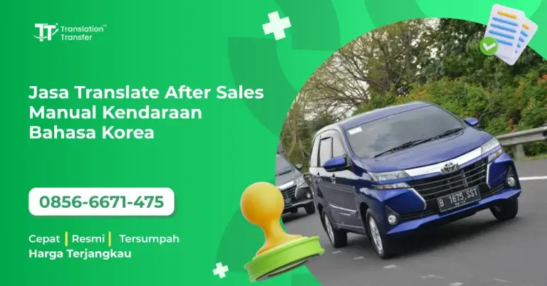 Jasa Translate After Sales Manual Kendaraan Bahasa Korea