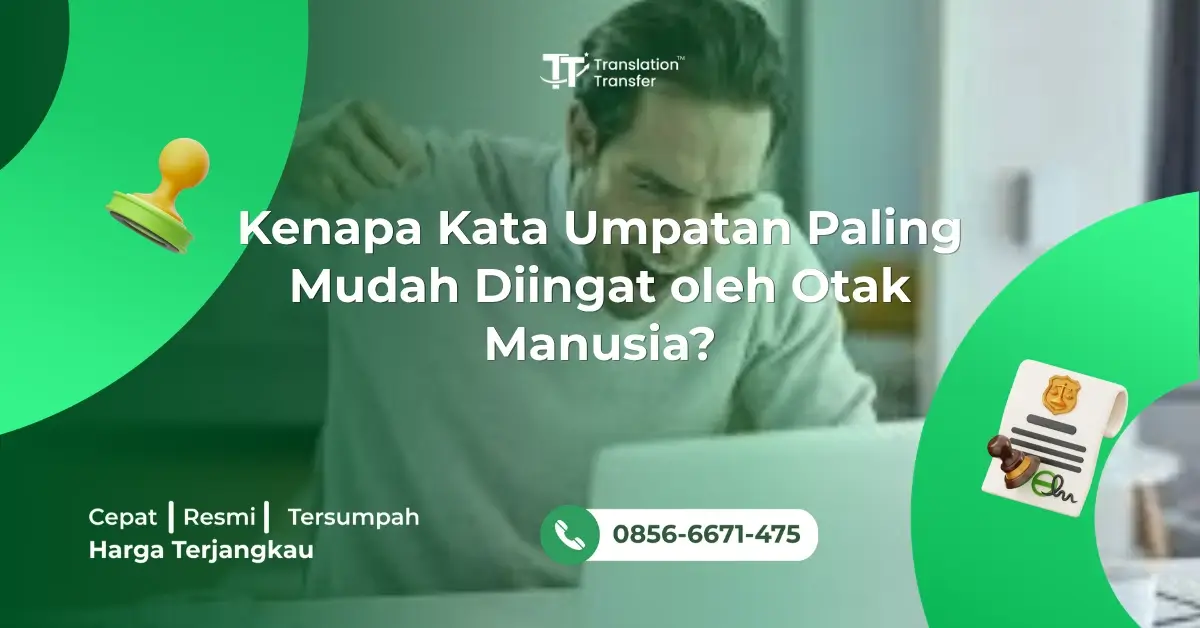 Kenapa Kata Umpatan Paling Mudah Diingat oleh Otak Manusia? Oleh : Wahyu Jum'ah Maulidan Kenapa Kata Umpatan Paling Mudah Diingat oleh Otak Manusia? | Hampir setiap orang pernah mengalami situasi yang sama: ketika belajar bahasa asing, kata-kata umpatan adalah yang pertama kali diingat dan paling lama bertahan dalam memori. Kamu mungkin sudah lupa cara mengatakan "terima kasih" dalam bahasa Prancis yang pernah kamu pelajari, tapi kata-kata kasar dalam bahasa tersebut entah bagaimana masih sangat terpatri dalam ingatan. Fenomena ini bukan kebetulan dan bukan tanda bahwa kamu orang yang tidak sopan. Ada penjelasan ilmiah yang sangat menarik tentang mengapa otak manusia memiliki preferensi yang unik ini terhadap kata-kata yang bermuatan emosional kuat. Amigdala: Pusat Emosi yang Menjadi Arsip Kenangan Kuat Untuk memahami mengapa kata umpatan lebih mudah diingat, kita perlu memahami terlebih dahulu bagaimana otak memproses dan menyimpan memori. Tidak semua informasi diperlakukan sama oleh otak. Ada mekanisme seleksi yang sangat canggih yang menentukan informasi mana yang layak untuk disimpan dalam memori jangka panjang dan mana yang akan dilupakan dalam hitungan jam atau hari. Amigdala adalah struktur kecil berbentuk almond yang terletak di bagian dalam otak dan memainkan peran kunci dalam pemrosesan emosi, terutama emosi-emosi yang berkaitan dengan ketakutan, kemarahan, dan gairah. Ketika kamu mengalami sesuatu yang memicu respons emosional yang kuat, amigdala bekerja bersama hipokampus untuk "menandai" pengalaman tersebut sebagai sesuatu yang penting dan perlu diingat. Baca Juga : Discourse Analysis | 5 Alasan Pentingnya Paham Nuansa Bahasa Mekanisme ini adalah produk evolusi yang sangat masuk akal. Nenek moyang manusia yang hidup dalam lingkungan yang penuh bahaya perlu mengingat dengan sangat baik pengalaman-pengalaman yang mengancam keselamatan mereka, seperti di mana predator tertentu biasanya berada, atau situasi apa yang sebelumnya menyebabkan cedera. Informasi yang bermuatan emosional tinggi adalah informasi yang berpotensi menyelamatkan nyawa, sehingga otak berevolusi untuk memproses dan menyimpannya dengan prioritas yang jauh lebih tinggi daripada informasi yang netral secara emosional. Kata-kata umpatan dan kata-kata tabu memicu aktivasi amigdala yang jauh lebih kuat dibandingkan kata-kata netral. Ini dikonfirmasi oleh berbagai penelitian menggunakan neuroimaging yang menunjukkan bahwa kata-kata bermuatan emosional negatif, termasuk umpatan, menghasilkan aktivasi yang lebih luas dan lebih intens di jaringan otak yang terlibat dalam pemrosesan emosi dibandingkan kata-kata dengan makna netral. Efek Emosional Arousal dalam Pembentukan Memori Salah satu prinsip paling fundamental dalam psikologi memori adalah bahwa arousal emosional meningkatkan pembentukan memori. Semakin kuat respons emosional yang dipicu oleh sebuah peristiwa atau informasi, semakin kuat dan tahan lama memori yang terbentuk tentang hal tersebut. Kata-kata umpatan bekerja persis melalui mekanisme ini. Ketika kamu pertama kali mendengar atau membaca sebuah kata umpatan, respons emosional yang dipicu, entah itu rasa terkejut, sedikit malu, atau bahkan geli, adalah respons yang jauh lebih kuat dari respons yang dipicu oleh kata-kata biasa seperti "kursi" atau "pergi". Arousal emosional yang lebih tinggi ini mengaktifkan mekanisme konsolidasi memori yang lebih kuat, menghasilkan jejak memori yang lebih dalam dan lebih tahan lama. Ada juga faktor novelty atau kebaruan yang berperan. Otak manusia sangat responsif terhadap hal-hal yang tidak biasa atau mengejutkan karena informasi baru yang berbeda dari ekspektasi kita berpotensi menjadi informasi penting yang perlu diproses dengan lebih hati-hati. Kata-kata tabu memiliki kualitas ini secara inheren karena mereka melanggar norma-norma komunikasi yang biasanya berlaku dan karena itu memicu perhatian yang lebih besar dari sistem kognitif. Baca Juga : Penerjemah Tersumpah Transkrip Nilai Cepat dan Resmi Peran Konteks Sosial dalam Memperkuat Memori Linguistik Ada dimensi sosial yang sangat penting dalam fenomena mudahnya mengingat kata umpatan yang sering kali tidak mendapat perhatian cukup dalam diskusi neurosains populer. Kata-kata tabu tidak hanya memiliki muatan emosional individual, tapi juga memiliki muatan sosial yang sangat kuat. Dalam hampir semua budaya manusia, ada kata-kata yang diklasifikasikan sebagai tidak boleh diucapkan dalam konteks tertentu, terutama di depan orang yang lebih tua, figur otoritas, atau dalam situasi formal. Larangan sosial ini menciptakan aura khusus di sekitar kata-kata tersebut yang secara paradoks membuat mereka jauh lebih menarik dan lebih berkesan dari kata-kata biasa. Ketika kamu belajar bahwa kata tertentu adalah kata yang "tidak boleh diucapkan", otak kamu secara otomatis memberikan perhatian ekstra pada kata tersebut. Kategori "dilarang" atau "tabu" adalah kategori yang memerlukan pemrosesan kognitif tambahan karena kamu perlu memahami bukan hanya arti kata tersebut tapi juga konteks kapan dan mengapa kata itu dianggap tidak pantas. Pemrosesan yang lebih dalam dan lebih kompleks ini berkontribusi pada pembentukan memori yang lebih kuat. Hemisfer Otak dan Pemrosesan Bahasa Emosional Penelitian neurolinguistik telah mengungkapkan bahwa pemrosesan bahasa emosional, termasuk kata-kata umpatan, melibatkan pola aktivasi otak yang berbeda dari pemrosesan bahasa yang netral secara emosional. Bahasa pada umumnya diproses terutama di hemisfer kiri otak pada sebagian besar orang, terutama di area Broca untuk produksi bahasa dan area Wernicke untuk pemahaman bahasa. Tapi kata-kata umpatan dan ekspresi emosional yang kuat juga mengaktifkan hemisfer kanan otak yang lebih terlibat dalam pemrosesan konteks emosional, pragmatik sosial, dan nuansa komunikasi. Baca Juga : Penerjemah Tersumpah Akta Kelahiran Aktivasi bilateral ini, di kedua hemisfer otak sekaligus, berarti bahwa kata-kata umpatan memiliki lebih banyak jalur neural yang terlibat dalam pemrosesannya dibandingkan kata-kata biasa. Lebih banyak jalur neural yang terlibat secara teoritis berarti jejak memori yang lebih kuat dan lebih mudah diakses kembali ketika diperlukan. Ada juga bukti yang sangat menarik dari studi kasus neurologis. Beberapa pasien dengan kerusakan pada area bahasa di hemisfer kiri yang mengakibatkan afasia atau kesulitan berbicara, ternyata masih bisa mengucapkan kata-kata umpatan dengan fluent dan spontan ketika merasa frustrasi atau dalam situasi emosional yang intens. Ini mengindikasikan bahwa kata-kata umpatan disimpan dengan cara yang berbeda dan di lokasi yang berbeda di otak dibandingkan kata-kata biasa, membuatnya lebih tahan terhadap kerusakan neurologi tertentu. Kata Umpatan sebagai Penanda Sosial dan Kelompok Ada aspek sosiolinguistik yang sangat relevan dalam pembahasan ini. Kata-kata umpatan tidak hanya memiliki muatan emosional personal, tapi juga berfungsi sebagai penanda identitas sosial dan kelompok yang sangat kuat. Mengetahui dan menggunakan kata-kata umpatan yang tepat dalam bahasa asing adalah sinyal kepada penutur asli bahwa kamu mengenal budaya mereka secara mendalam, bukan hanya bahasa formalnya. Pedagang, pengembara, dan tentara yang sepanjang sejarah harus berintegrasi dengan komunitas asing akan sangat termotivasi untuk mempelajari bahasa informal termasuk umpatan karena ini adalah kunci untuk diterima oleh kelompok tersebut sebagai orang yang benar-benar memahami budaya mereka. Motivasi sosial yang kuat untuk mempelajari dan mengingat kata-kata umpatan dalam bahasa asing ini berkontribusi pada fakta bahwa kata-kata ini sering kali menjadi salah satu yang pertama dipelajari dan paling lama diingat oleh pemelajar bahasa. Relevansi sosial yang tinggi membuat kata-kata ini memiliki nilai yang dirasakan sangat tinggi oleh otak, yang kemudian memprioritaskan penyimpanannya dalam memori jangka panjang. Baca Juga : Discourse Analysis | 5 Alasan Pentingnya Paham Nuansa Bahasa Implikasi Praktis untuk Pembelajaran Bahasa Pemahaman tentang mengapa kata umpatan mudah diingat memiliki implikasi praktis yang menarik untuk strategi pembelajaran bahasa, meskipun tentu saja bukan berarti kurikulum bahasa perlu dipenuhi dengan kata-kata tidak senonoh. Prinsip yang mendasarinya, yaitu bahwa kata-kata dengan muatan emosional tinggi lebih mudah diingat, bisa diterapkan dalam strategi pembelajaran bahasa yang lebih efektif. Menggunakan kosakata baru dalam konteks cerita atau skenario yang secara emosional engaging, mengaitkan kata-kata baru dengan kejadian personal yang berkesan, atau mempelajari bahasa melalui media hiburan seperti film dan musik yang memicu respons emosional adalah semua aplikasi praktis dari prinsip yang sama yang membuat kata umpatan begitu mudah diingat. Otak manusia bukan mesin pencatat yang netral. Ia adalah sistem yang berevolusi untuk memberikan prioritas pada informasi yang bermuatan emosional dan sosial karena informasi semacam itu secara historis adalah yang paling relevan untuk kelangsungan hidup dan kesuksesan sosial. Kata-kata umpatan hanyalah salah satu manifestasi paling mencolok dari prinsip fundamental ini. Referensi: Jay, Timothy. (2009). The Utility and Ubiquity of Taboo Words. Perspectives on Psychological Science, 4(2), 153-161. Pinker, Steven. (2007). The Stuff of Thought: Language as a Window into Human Nature. New York: Viking Press. Van Lancker, Diana; Cummings, Jeffrey L. (1999). Expletives: Neurolinguistic and Neurobehavioral Perspectives on Swearing. Brain Research Reviews, 31(1), 83-104.