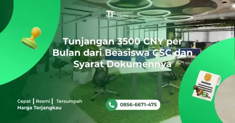 Tunjangan 3500 CNY per Bulan dari Beasiswa CSC dan Syarat Dokumennya