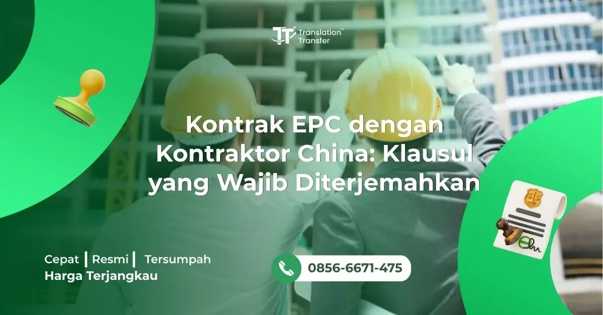 Kontrak EPC dengan Kontraktor China: Klausul yang Wajib Diterjemahkan