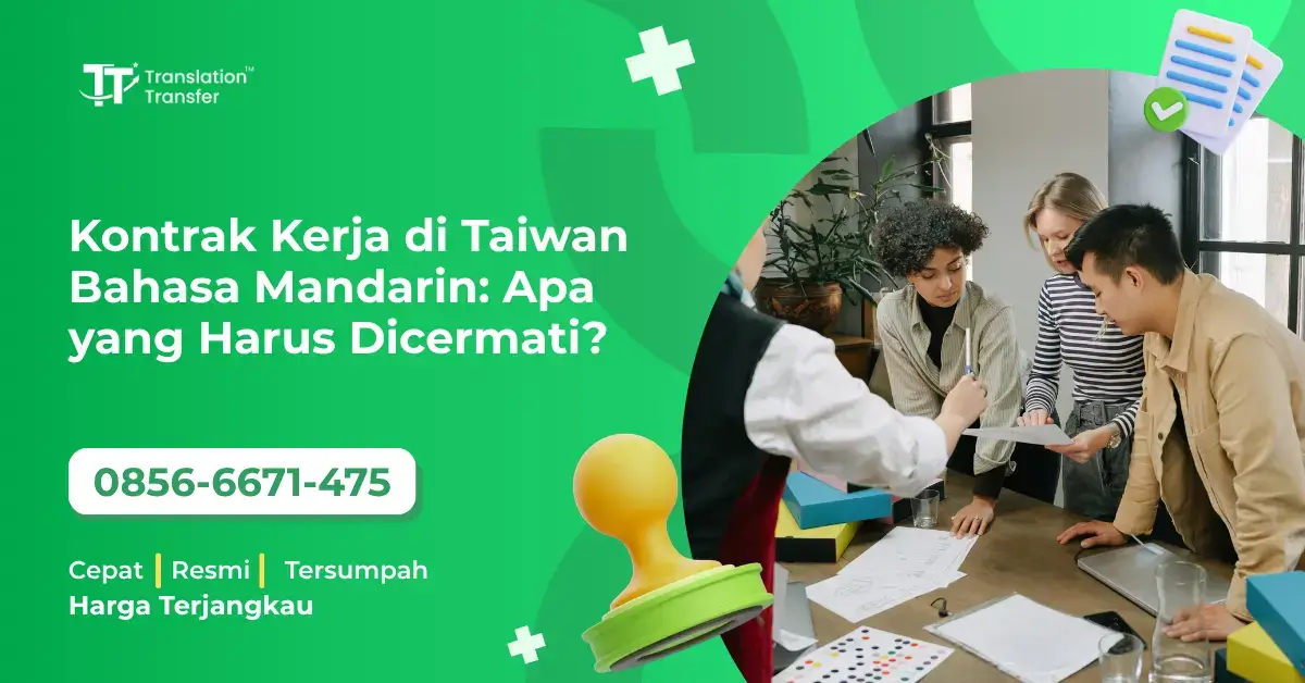 Kontrak Kerja di Taiwan Bahasa Mandarin