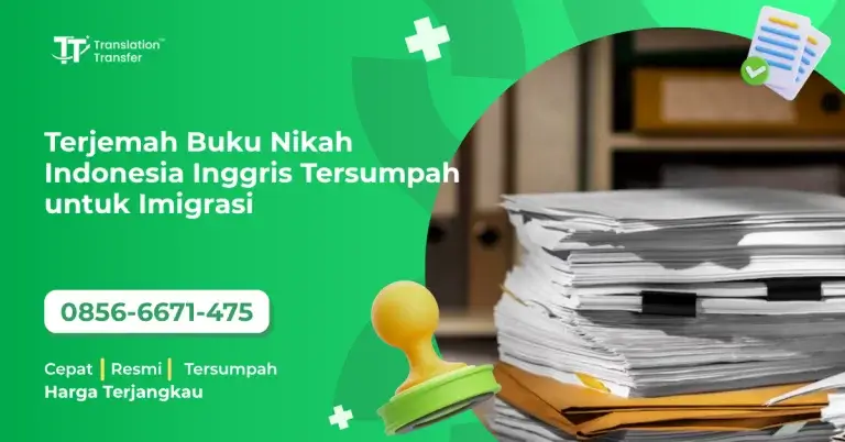 Terjemah Buku Nikah Indonesia Inggris Tersumpah untuk Imigrasi