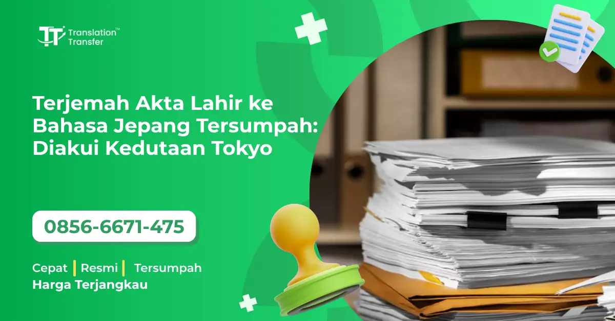 Terjemah Akta Lahir ke Bahasa Jepang Tersumpah: Diakui Kedutaan Tokyo