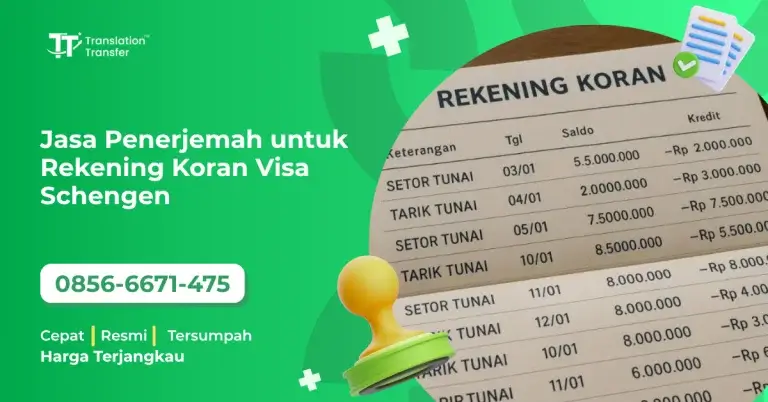 Jasa Penerjemah untuk Rekening Koran Visa Schengen
