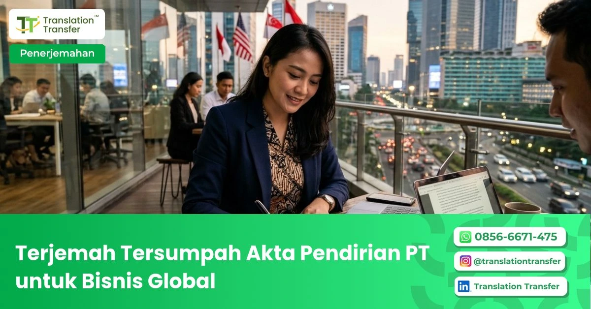 terjemah tersumpah akta pendirian pt
