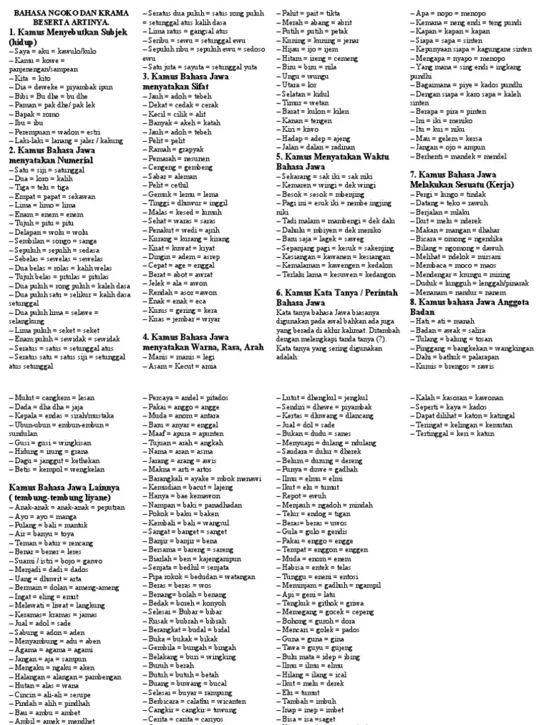 translate bahasa Jawa