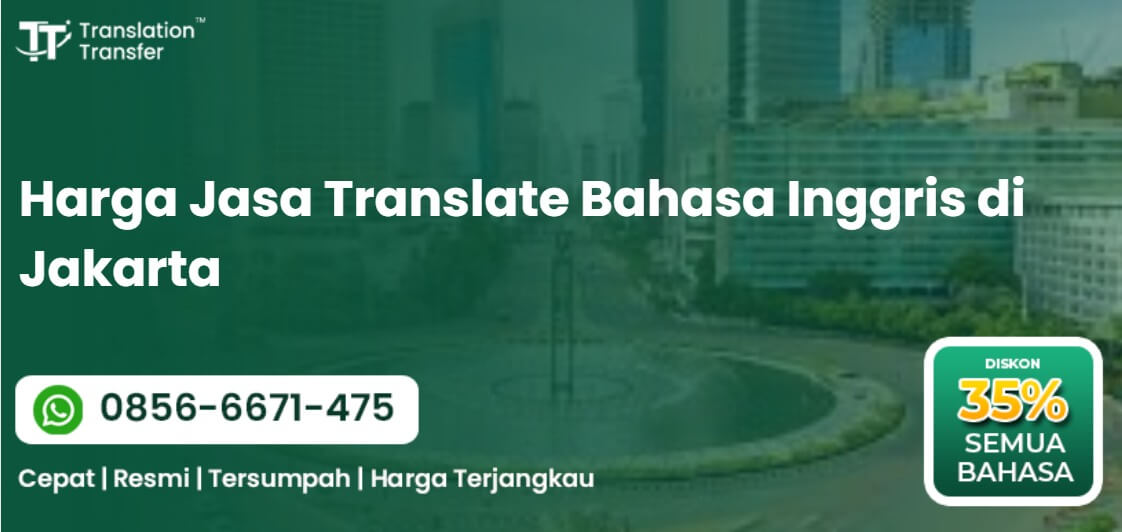 Harga Jasa Translate Bahasa Inggris di Jakarta
