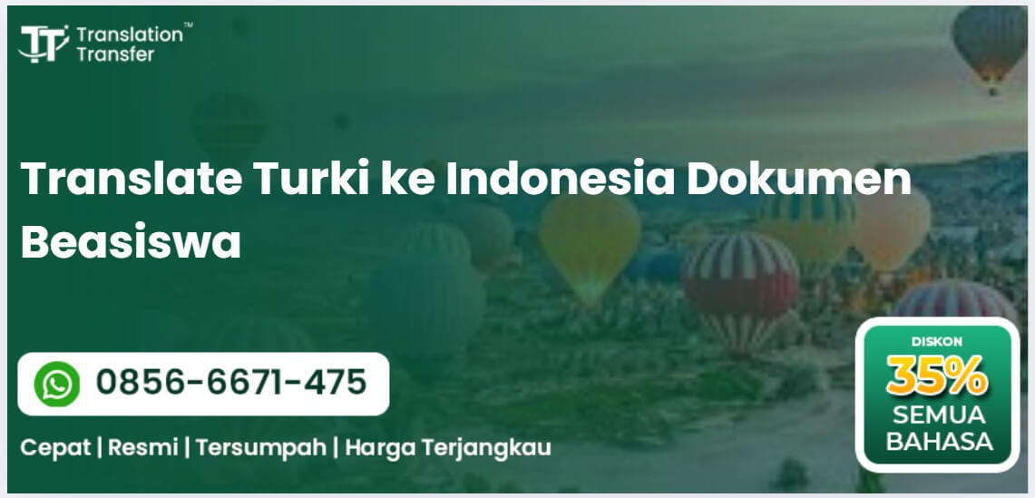 Translate Turki ke Indonesia Dokumen Beasiswa