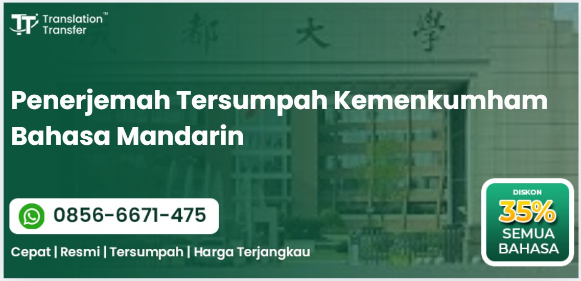 Penerjemah Tersumpah Kemenkumham Bahasa Mandarin