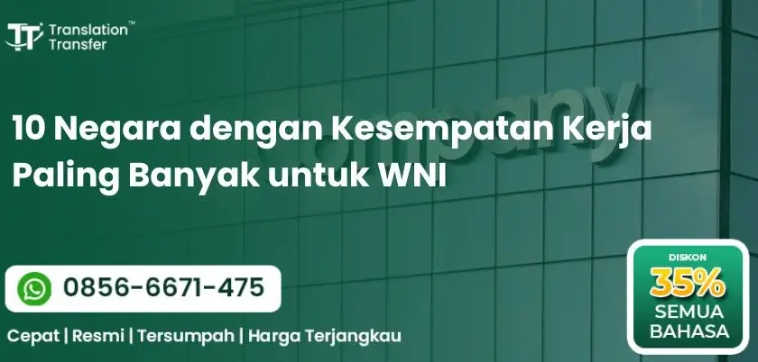 10 Negara dengan Kesempatan Kerja Paling Banyak untuk WNI