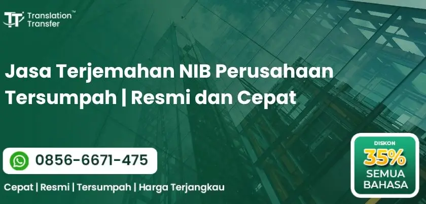 Jasa Terjemahan NIB Perusahaan Tersumpah