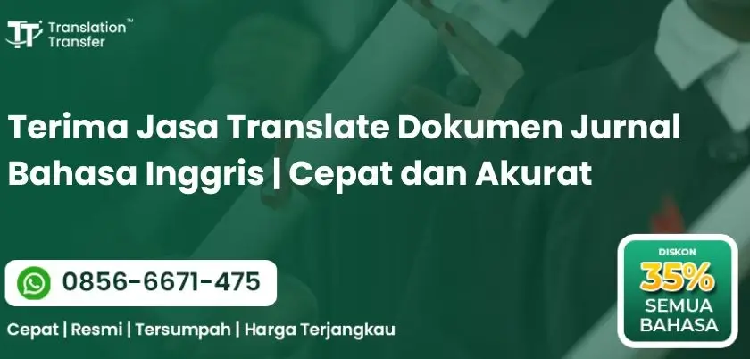 Terima Jasa Translate Dokumen Jurnal Bahasa Inggris