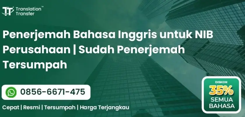 Penerjemah Bahasa Inggris untuk NIB Perusahaan