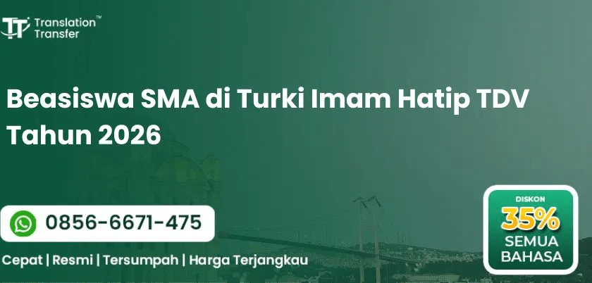 Beasiswa SMA di Turki Imam Hatip TDV Tahun 2026