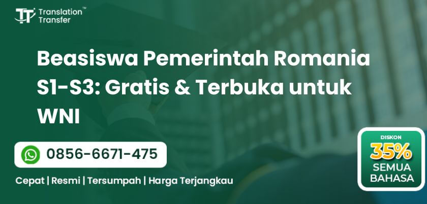 Beasiswa Pemerintah Romania S1–S3: Gratis & Terbuka untuk WNI