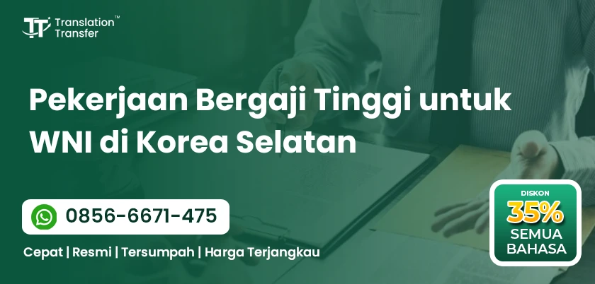 Pekerjaan Bergaji Tinggi untuk WNI di Korea Selatan