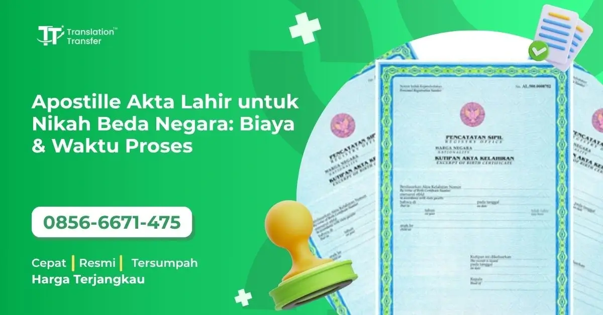 Apostille Akta Lahir untuk Nikah Beda Negara: Biaya & Waktu Proses