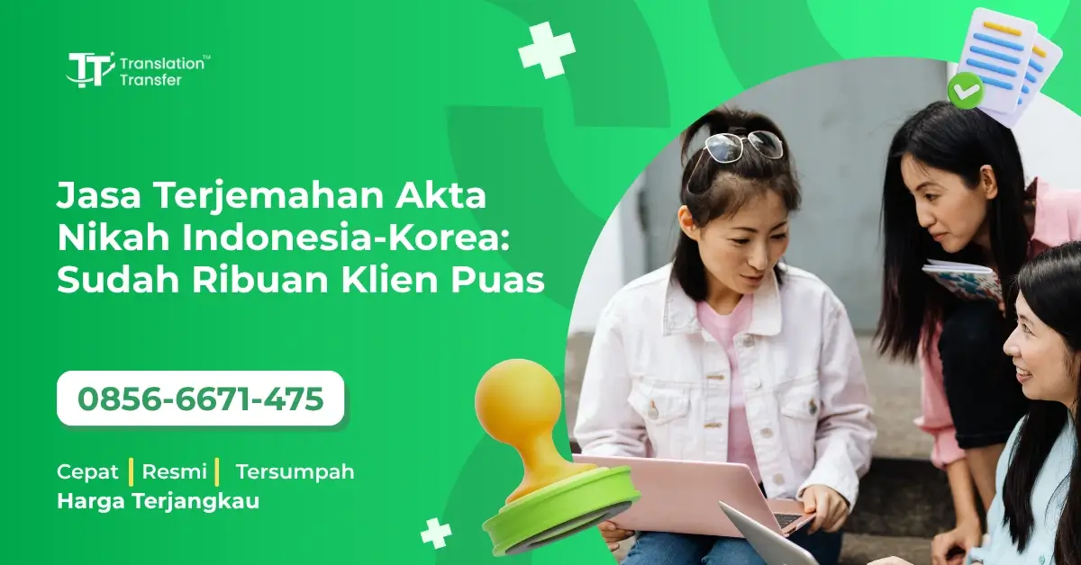 Jasa Terjemahan Akta Nikah Indonesia-Korea