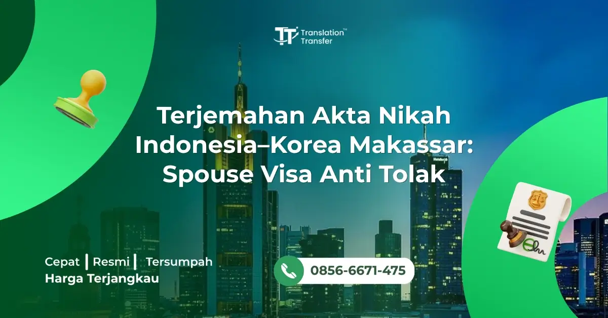 Terjemahan Akta Nikah Indonesia–Korea Makassar: Spouse Visa Anti Tolak