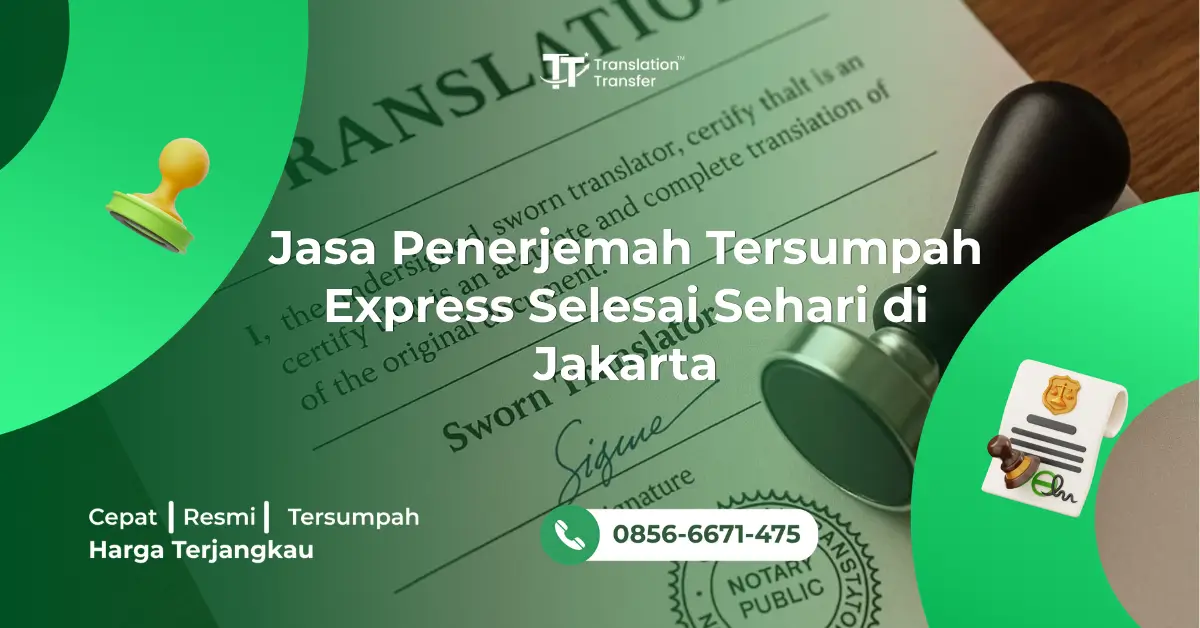 Jasa Penerjemah Tersumpah Express Selesai Sehari di Jakarta