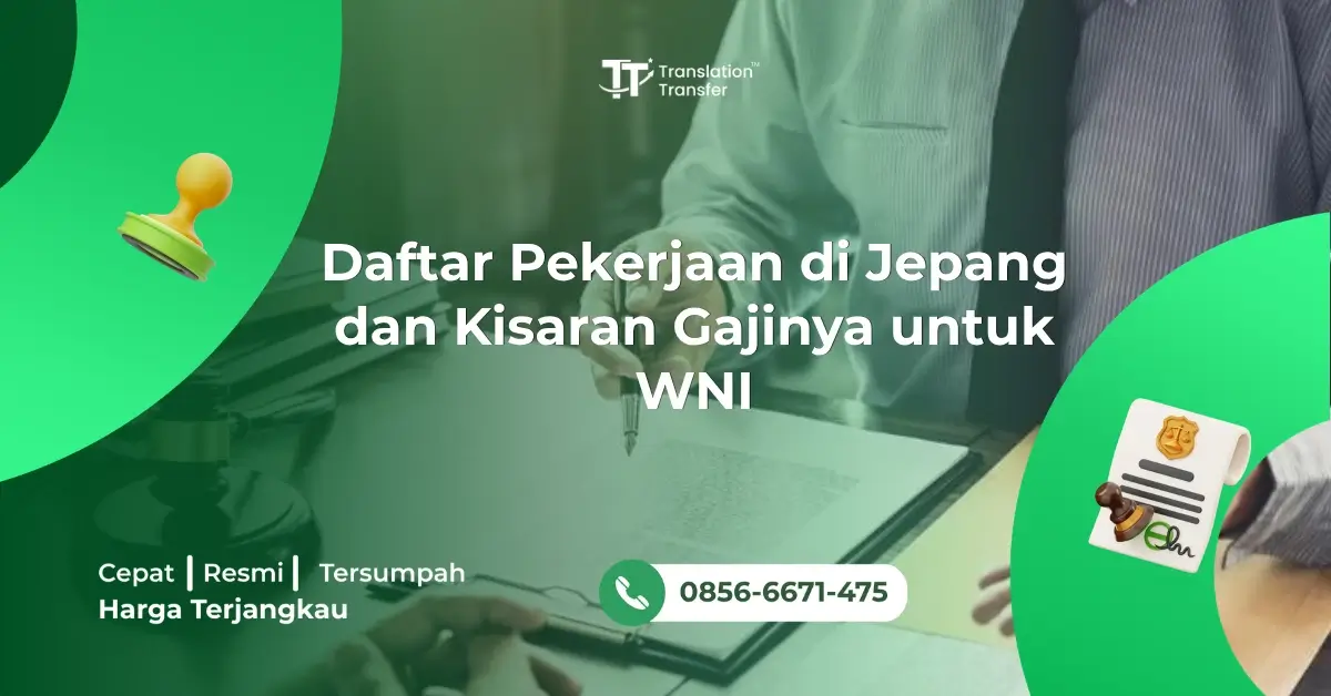 Daftar Pekerjaan di Jepang dan Kisaran Gajinya untuk WNI